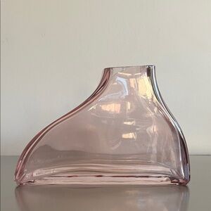 Blush Pink Glass Decorative Vase - Elegant Home Accent